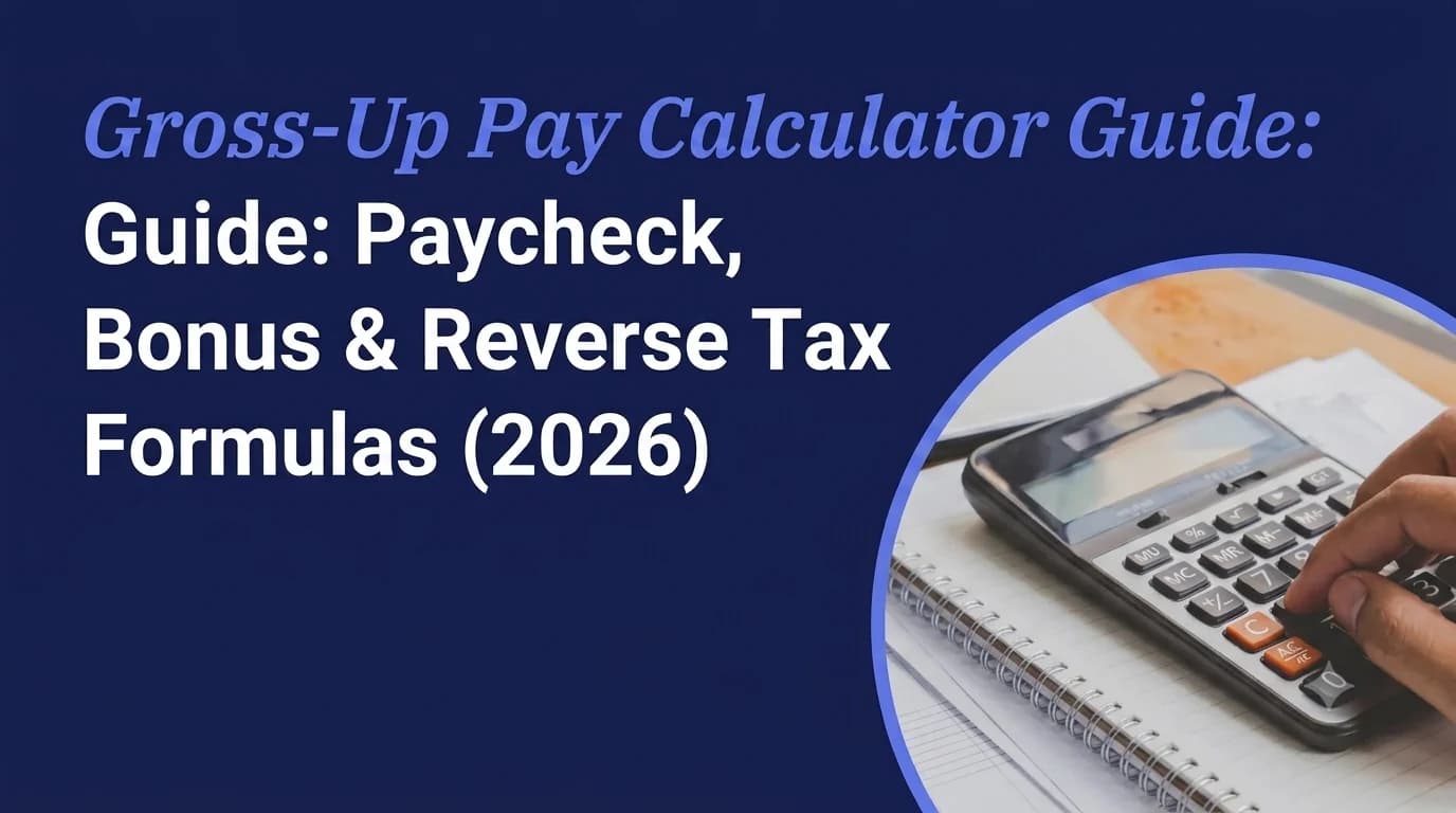 Gross-Up Pay Calculator Guide: Paycheck, Bonus & Reverse Tax Formulas (2026)