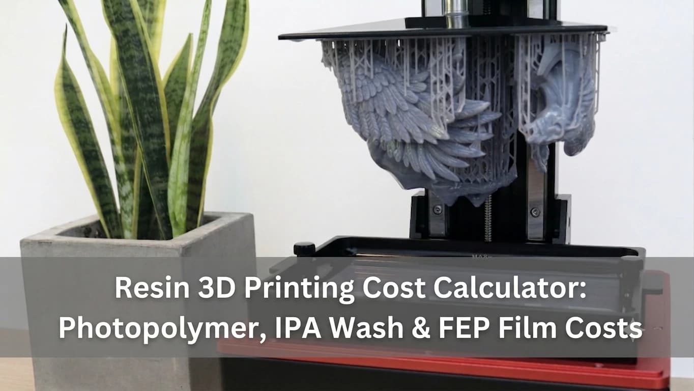 Resin 3D Printing Cost Calculator: Photopolymer, IPA Wash & FEP Film Costs