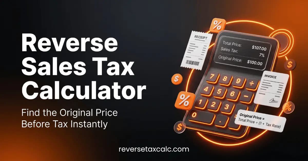 Reverse Sales Tax Calculator & Formula: Pre-Tax Price Math