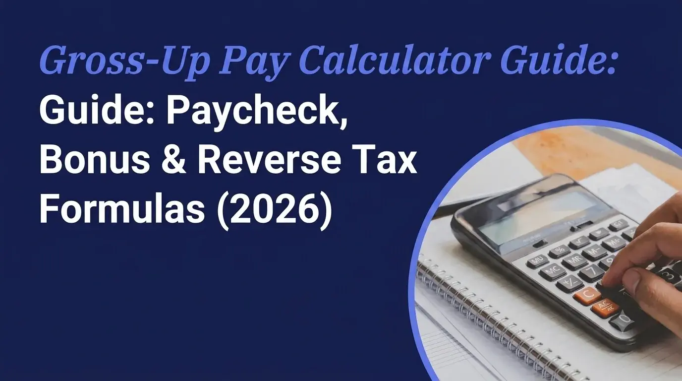 Gross-Up Pay Calculator Guide: Paycheck, Bonus & Reverse Tax Formulas (2026)